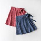 Floral Print Mini A-line Wrap Skirt