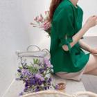 Tie-sleeve Linen Top