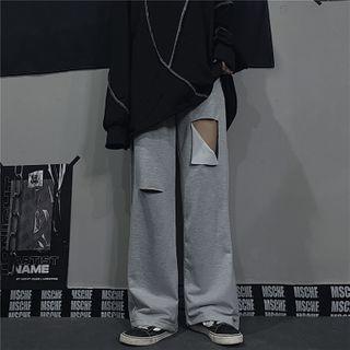 Plain Distressed Sweatpants