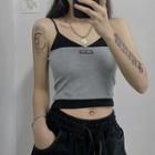 Spaghetti Strap Two Tone Top