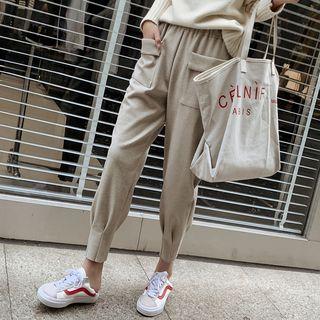 Pocket Detail Cropped Pants