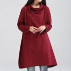 Long-sleeve Cowl-neck Dress