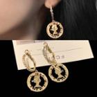 Coin Hoop Earring 0450a - 1 Pair - One Size