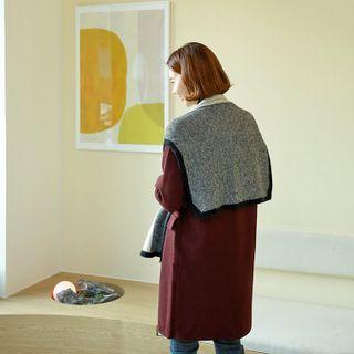 Color-block Knit Shawl Scarf