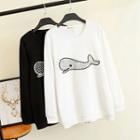Whale Embroidered Pullover