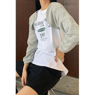 Open-front Boucl  Bolero Cardigan