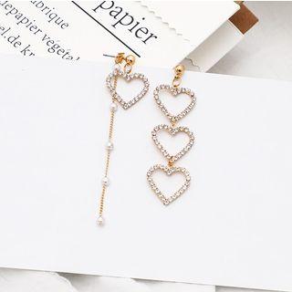 Non-matching Heart Dangle Earring As Shown In Figure - One Size