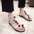 Bead-accent Loop-toe Flat Sandals