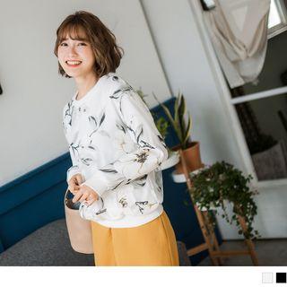 Floral Panel Knit Top