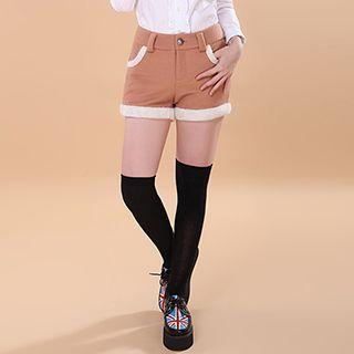 Faux-fur Trim Shorts