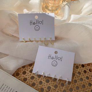 3 Pair Set: Alloy Hoop Earring (various Designs)