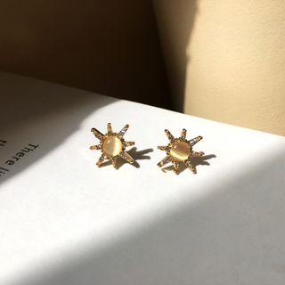 Rhinestone Faux Crystal Sun Earring