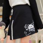 Panda Print Mini Wrap Skirt