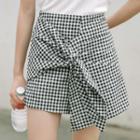 Knotted Gingham Skort