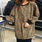Leopard Print Oversize Pullover Leopard - One Size