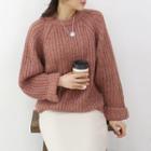 Slit-back Rib-knit Sweater