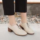 Zip-front Chunky-heel Loafers