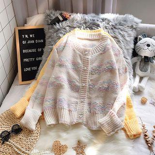 Paneled Tweed Cardigan