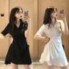 Irregular Short-sleeve Slim-fit Shirtdress