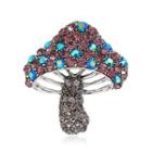 Mushroom Rhinestone Alloy Brooch Purple & Blue & Grayish Silver - One Size