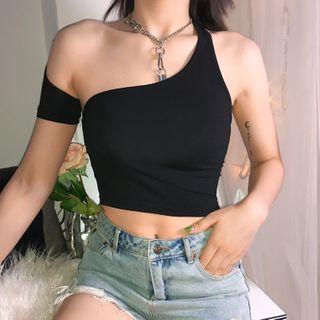 Asymmetric One-shoulder Cropped Top
