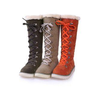 Lace Up Tall Snow Boots