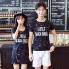 Couple Matching Lettering Short Sleeve T-shirt / Short Sleeve T-shirt Dress