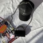 Croc-grain Chain Belt Bag Black - One Size