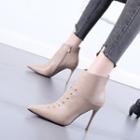 Lace-up High Heel Ankle Boots