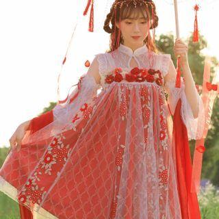 Sleeveless Mandarin Collar Embroidered Lolita Dress