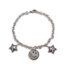 Stainless Steel Smiley & Star Bracelet Steel - One Size