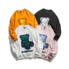 Long-sleeve Bear Applique Sweatshirt