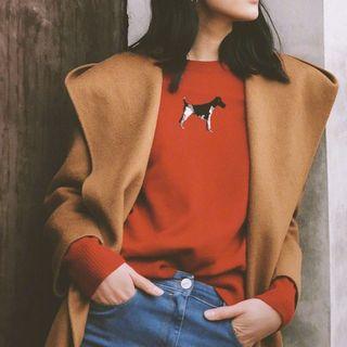 Round Neck Dog Pattern Sweater
