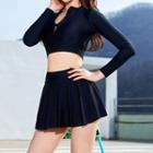 Set: Half-zip Rash Guard + Tankini Top + Bottom