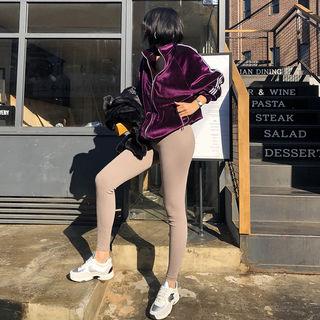 Zip-up Velvet Cardigan