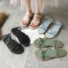 Bow Accent Strappy Flat Sandals