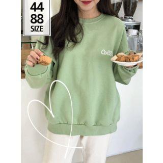Collect Letter-embroidered Oversized Pullover