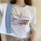 Printed Short-sleeve T-shirt / Cardigan