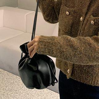 Drawcord Dumpling Shoulder Bag