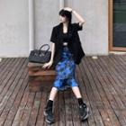 Short-sleeve Blazer / Tie Dye Skirt