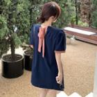 Tie-back Colorblock Mini T-shirt Dress