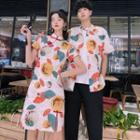 Couple-matching Short-sleeve Print Mini Qipao Dress / Shirt / Pants