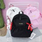 Bow-accent Canvas Backpack