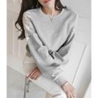 Beaded Balloon-sleeve Sweatshirt