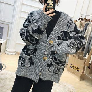 Nordic Pattern Boxy Cardigan