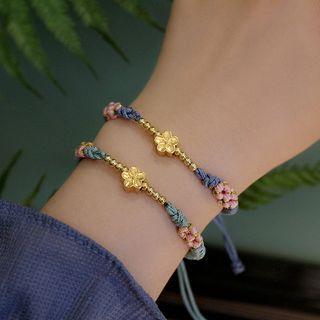 Flower Sterling Silver String Bracelet