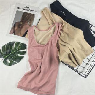Plain Fleece-lined Tank Top