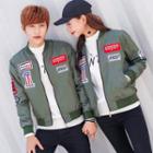 Couple Matching Patched Bomber Jacket