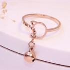 Chain Bell Cat Open Ring Rose Gold - One Size