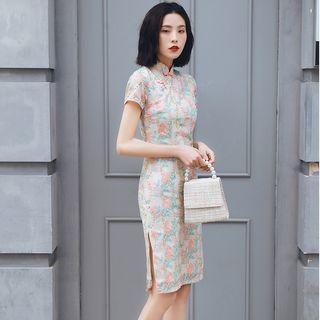 Short-sleeve Perforated Qipao